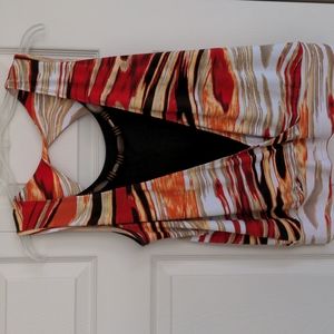 Sleeveless top with attached necklace